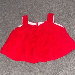 Cherub Baby Girls Bright Red Sleeveless Velvet Vintage Tank Dress, Size 3 months